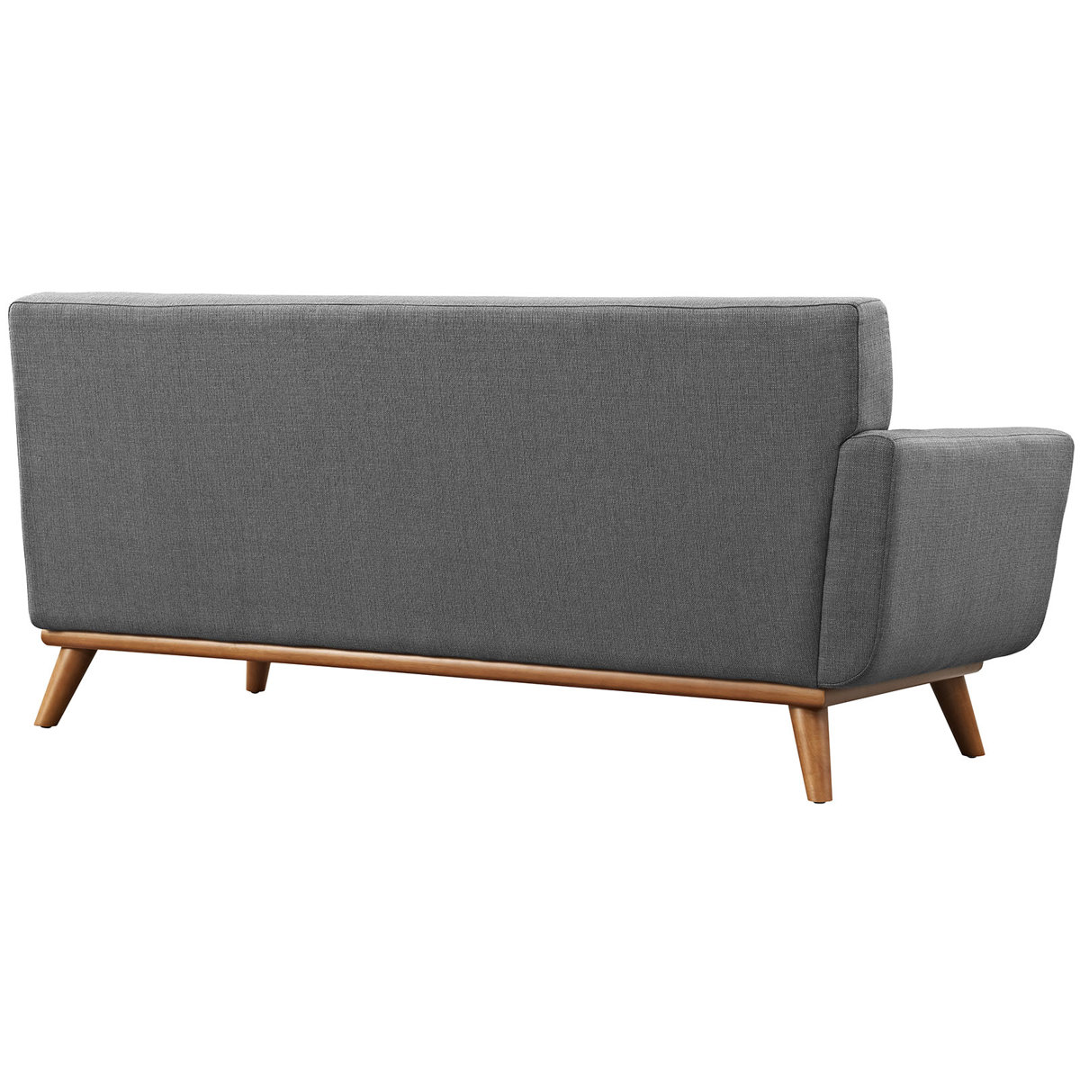 Modway Engage Mid-Century Modern Upholstered Fabric Loveseat in Expectation Gray main image 1